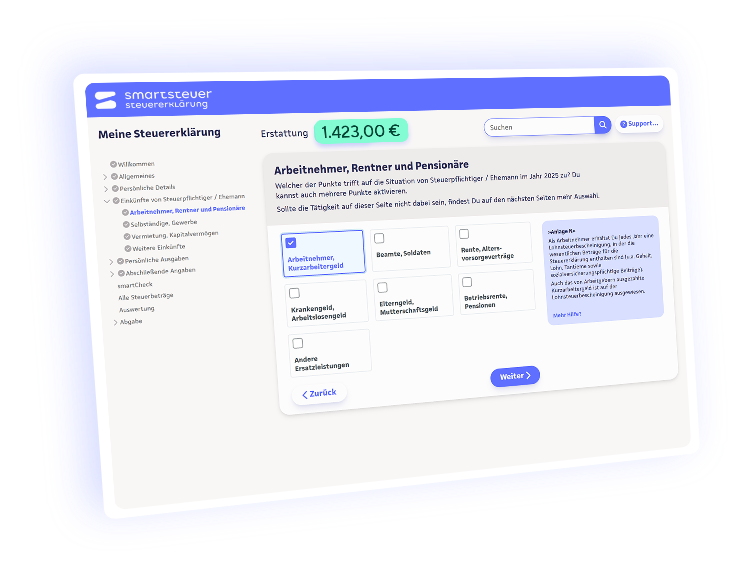 Vorschau: Einstieg in Smartsteuer