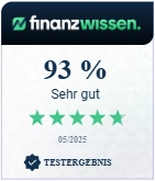 Testergebnis Finanzwissen: sehr gut, 93%