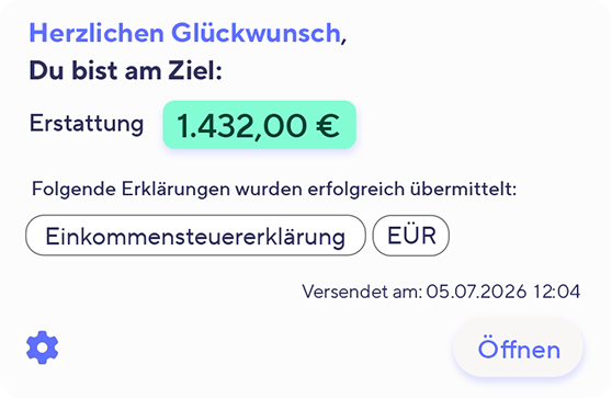 Vorschau: Steuererklärung fertiggestellt