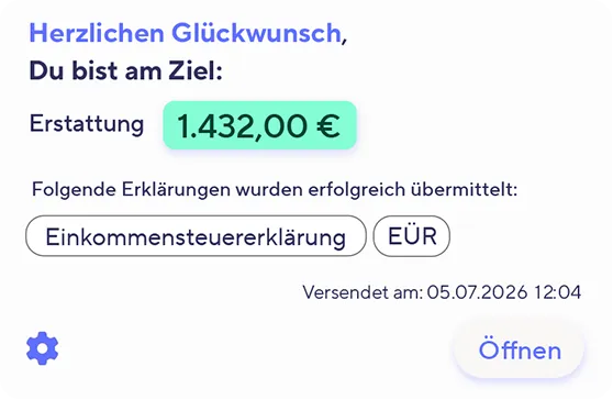 Vorschau: Steuererklärung fertiggestellt